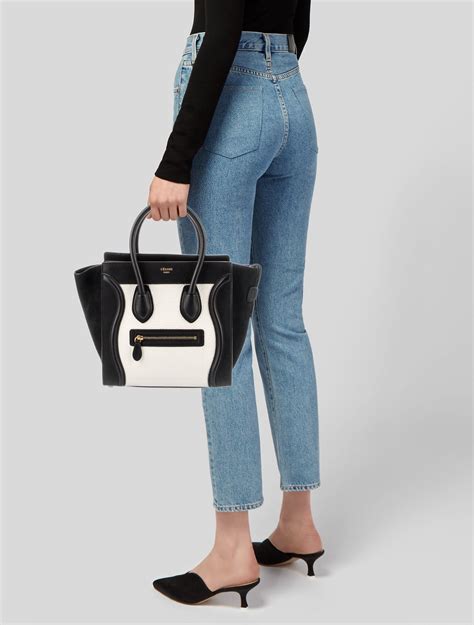 black celine micro luggage tote